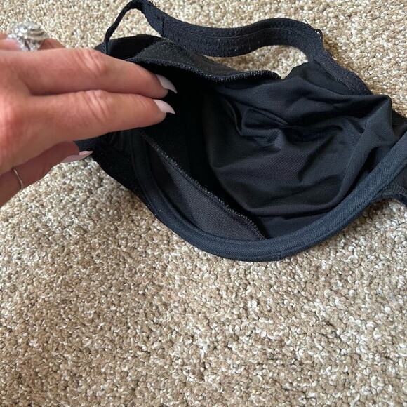 Wacoal bra 38 DD black lace underwire no padding satin inside pocket for padding - Picture 3 of 4